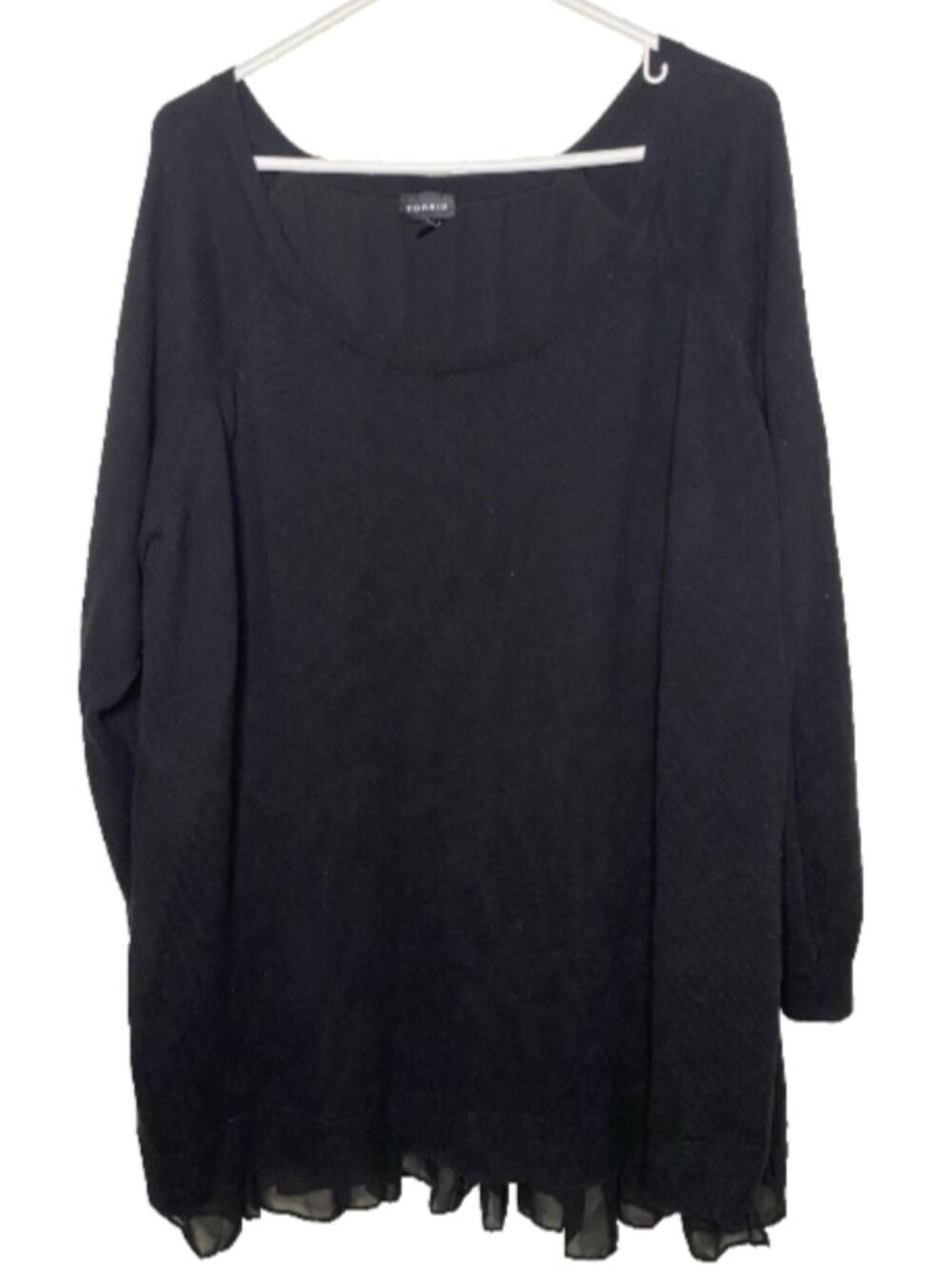 Torrid 4 4X Women's Plus Size Solid Black Knit  Top Cardigan Sheer